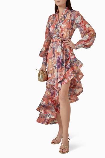 hover state of Vocal Ruffled Midi Dress