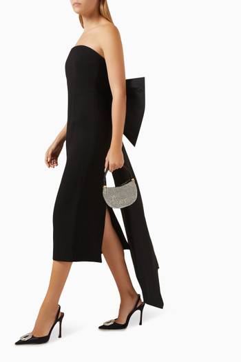 hover state of Anais Bow Midi Dress in Crepe