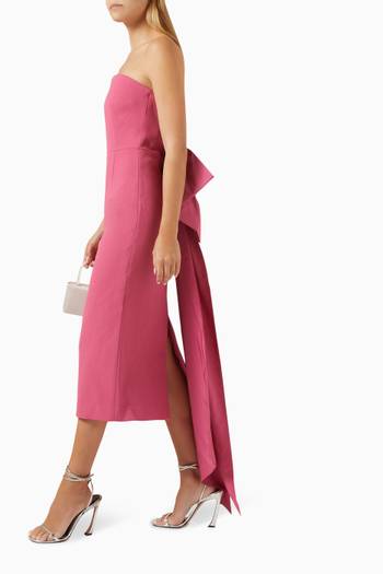 hover state of Anais Bow Midi Dress in Crepe