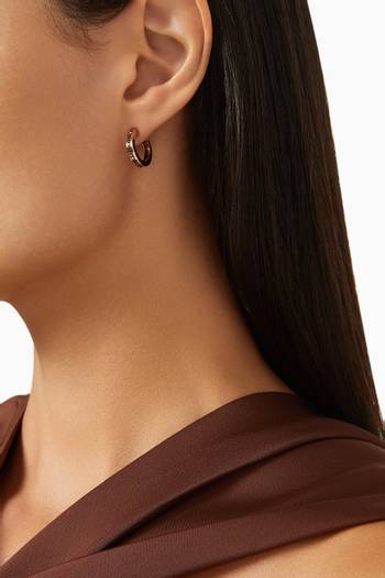 hover state of Quatre Classique Hoop Earrings in 18kt Rose Gold
