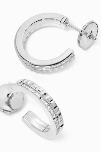 hover state of Quatre Radiant Edition Diamond Hoops in 18kt White Gold