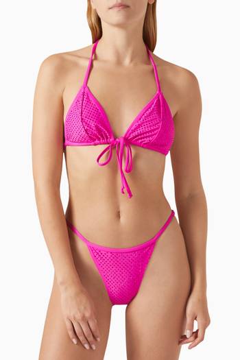 hover state of Embellished Tiny Ties Bikini Bottoms