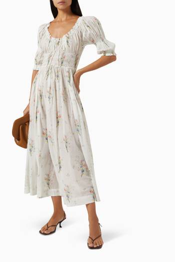 hover state of Ischia Maxi Dress in Cotton & Viscose-blend