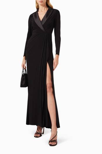 hover state of Faux Tuxedo Gown in Jersey