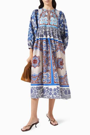 hover state of Ghiotto Printed Dress in Cotton-poplin