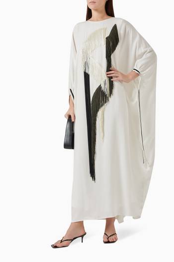 hover state of Tassel Fringe Maxi Dress in Cupro