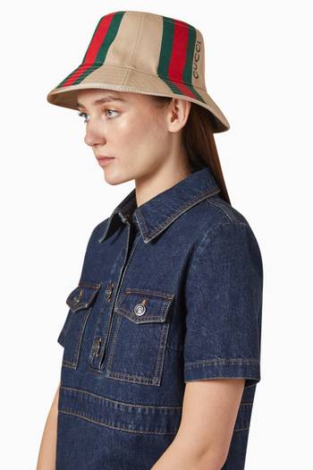 hover state of Web Fedora Hat in Cotton-denim