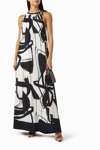 hover state of Printed Halter Maxi Dress in Cotton