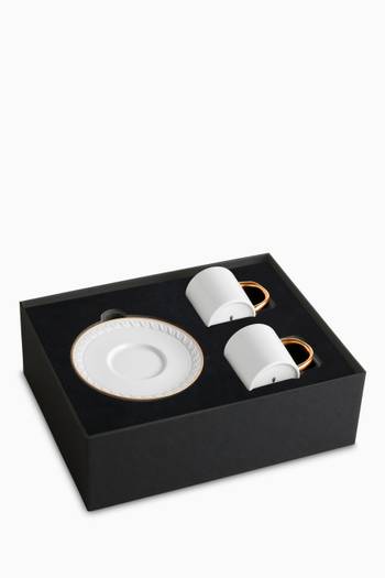 hover state of Neptune Espresso Cup & Saucer in Porcelain, Set of 2