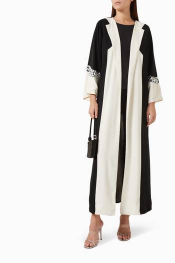 hover state of Embellished Couture Abaya in Crepe