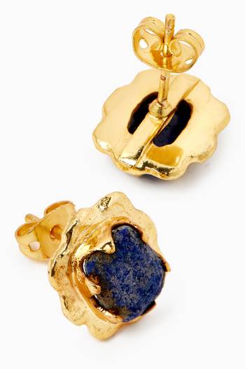 hover state of Victorian Stud Earrings in 18kt Gold-plated Bronze