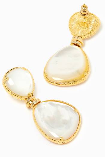 hover state of Silia Mother of Pearl Earrings in 24kt Gold-plated Metal