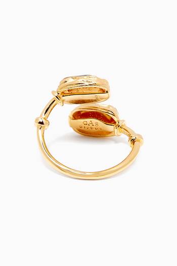 hover state of Duality Scaramouche Ring in 24kt Gold-plated Metal