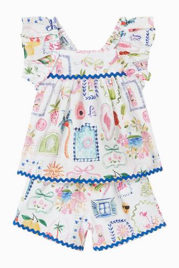 hover state of Summer Vacay Ric-rac Shorts in Cotton