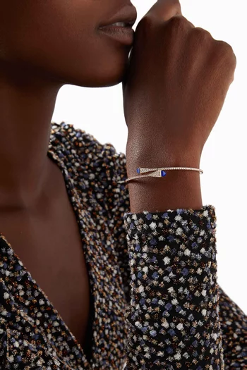 Cleo Lapis Lazuli Diamond Midi Slip-on Bracelet in 18kt Rose Gold