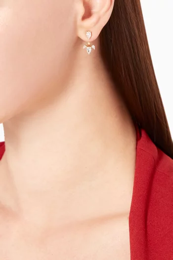 Pear-Cut Diamond Under-Lobe Earrings   