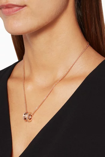Rose-gold B.zero1 Pendant With Pavé Diamonds Necklace