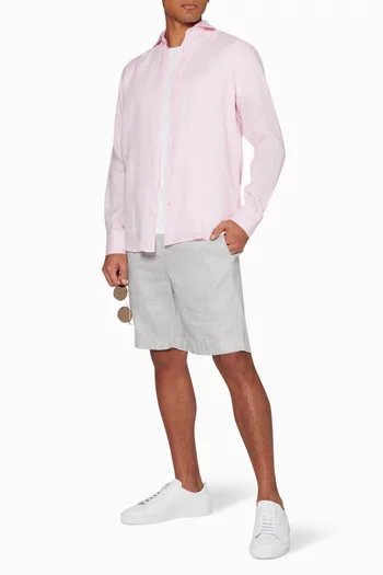 Light-Pink Regular-Fit Linen Shirt   