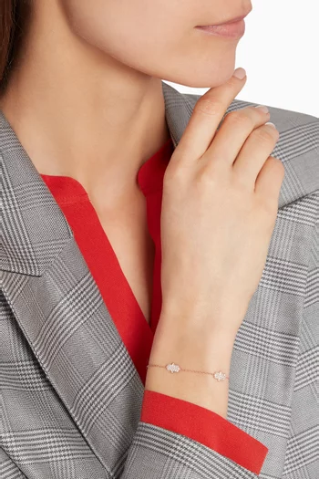 Rose Gold-Plated Silver & Zircon Hamsa Hand Bracelet  