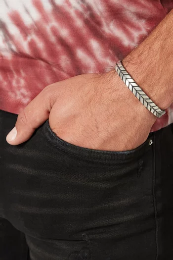 Chevron Woven Sterling Silver Bracelet