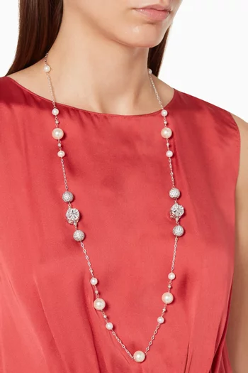 Embedded Flower & Ball Necklace     