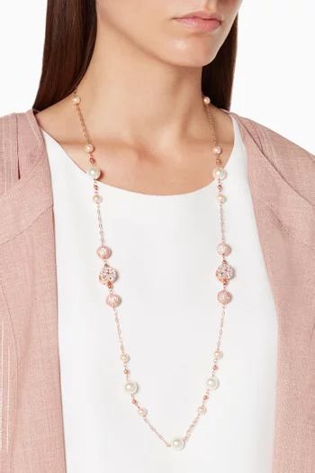 Embedded Flower & Ball Necklace      