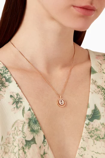 Lucky Move PM Pavé Diamond Necklace in 18kt Rose Gold  