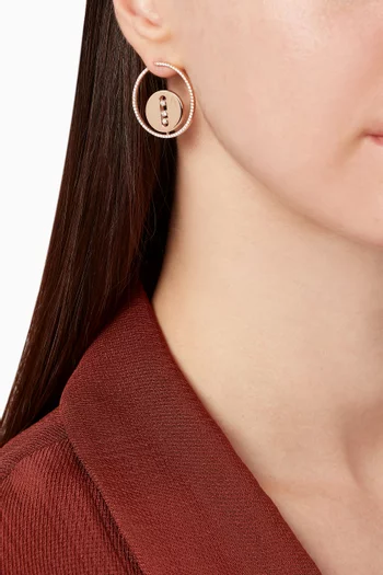Créoles Lucky Move MM Diamond Hoop Earrings in 18kt Rose Gold    