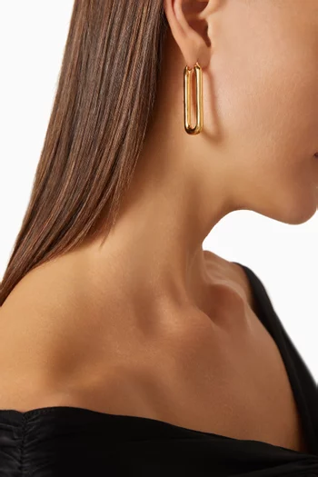 Ovate Hoop Earrings in 18kt Gold-plated Brass
