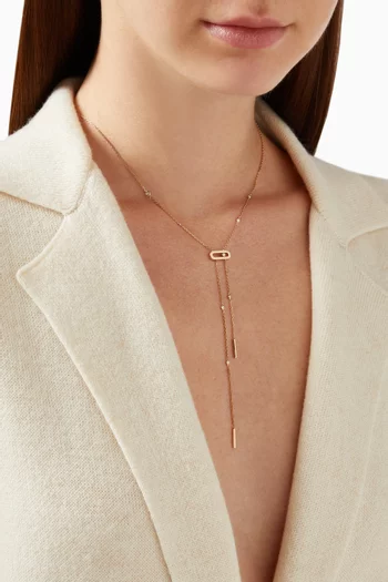 Move Uno Diamond Tie Necklace in 18kt Rose Gold       