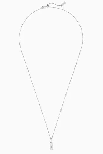 Move Uno Diamond Long Necklace in 18kt White Gold