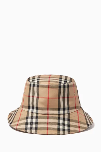 Vintage Check Bucket Hat in Technical Cotton 