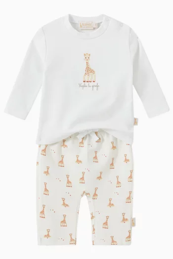 Giraffe Print Sweatshirt in Cotton 