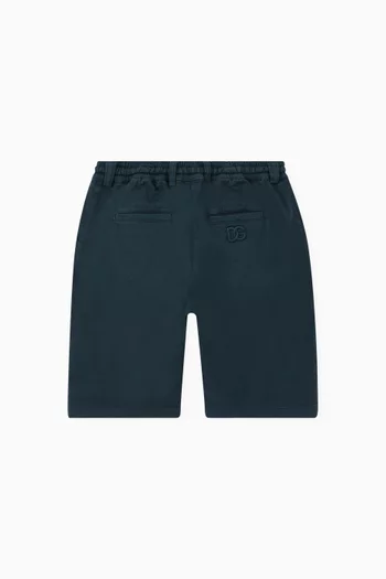 Embroidered Logo Shorts in Cotton Drill 