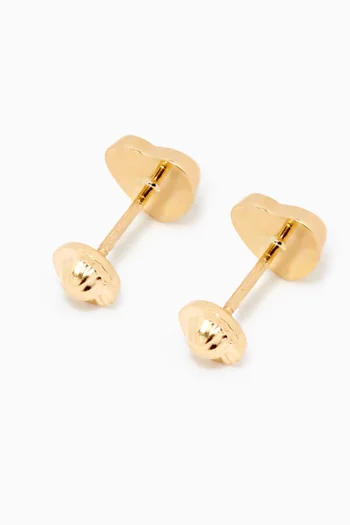 Heart Stud Earrings in 18kt Yellow Gold          