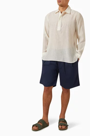 Ornos Sand Appliqué Shirt in Cotton