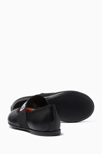 Logo Band Ballerinas in Leather
