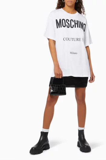 تي شيرت قطن بشعار الماركة وكلمة Couture