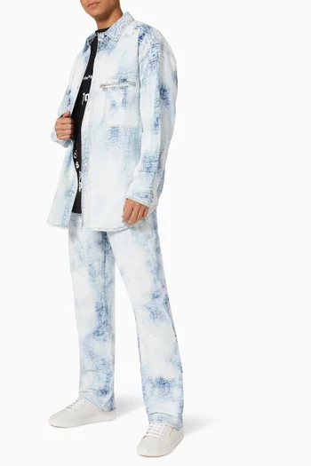 Monogram Denim Shirt in Cotton  