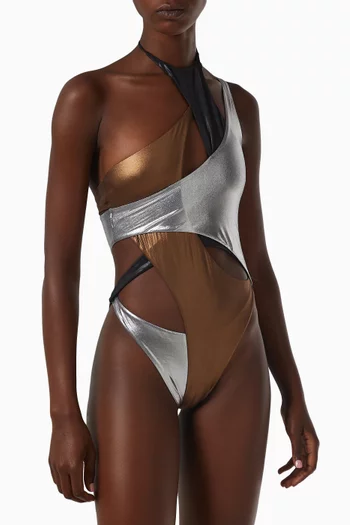 Cut Out Swimsuit in Stretch Nylon  