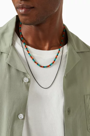 Vetro Catena Necklace with Recycled Glass Beads in Stainless Steel