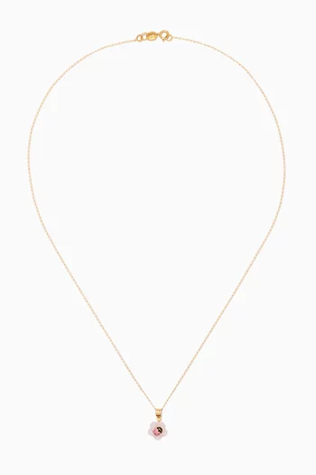 Ladybird Quartz Necklace in 18kt Yellow Gold   