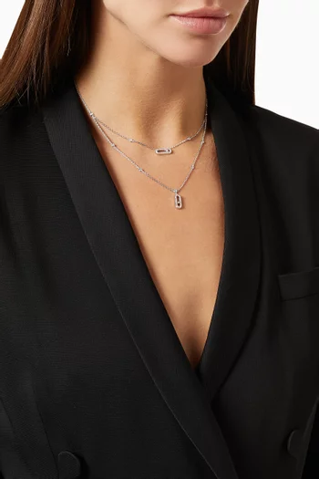 Move Uno Necklace in 18kt White Gold 