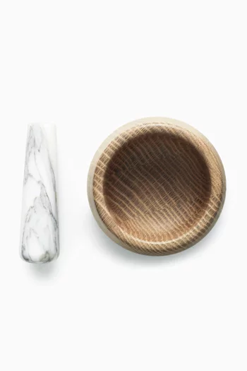 Craft Mortar & Pestle in Oak and Marble    