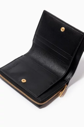 Bi-fold Zip Wallet in Intrecciato Nappa    