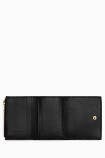 Tri-fold Zip Wallet in Intrecciato Nappa   