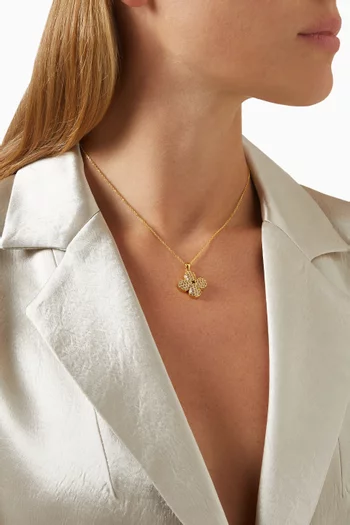 Clover Flower Pendant Necklace in 18kt Gold-plated Sterling Silver  