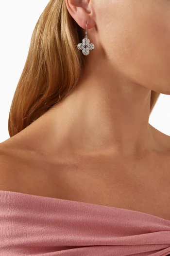 Clover Flower Earrings in Sterling Silver 