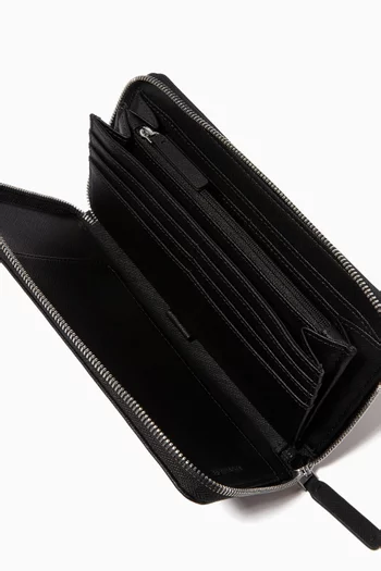 Zip-around Business Wallet in Regenerated Leather