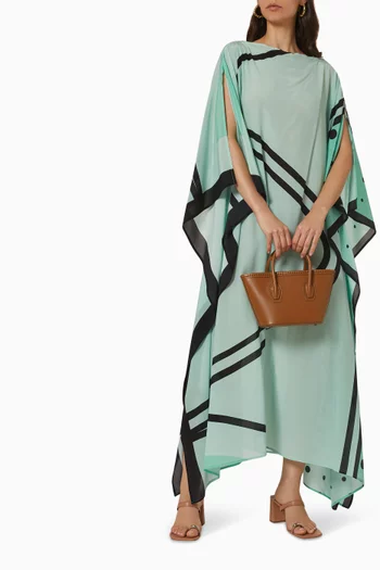 Luciana Scarf Maxi Dress in Silk Crepe de Chine  